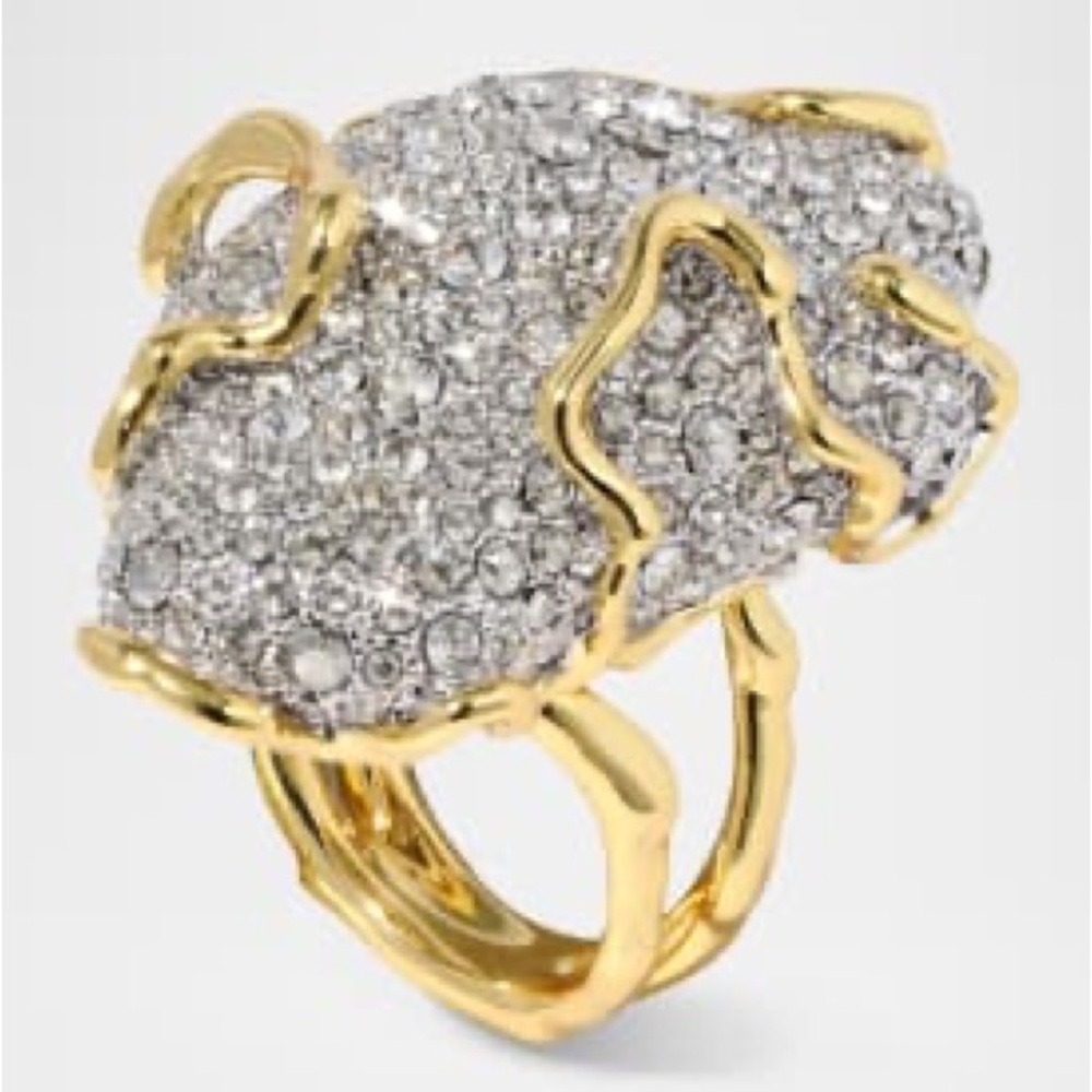 NWOT Alexis Bittar Solanales Large Crystal Pave Geode Ring - Picture 2 of 7